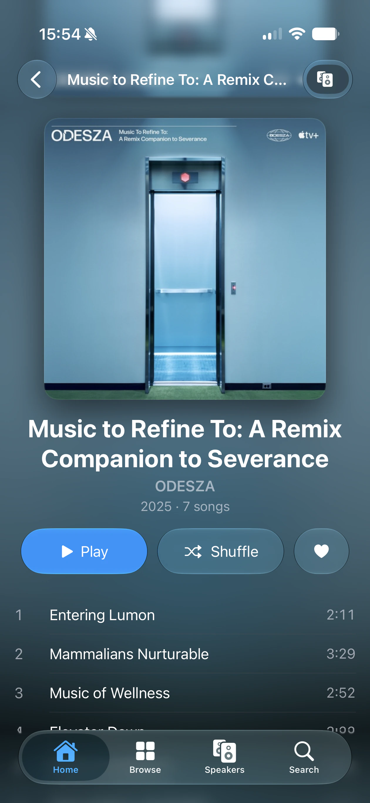 Klanghaus album screen for Music to Refine To by ODESZA